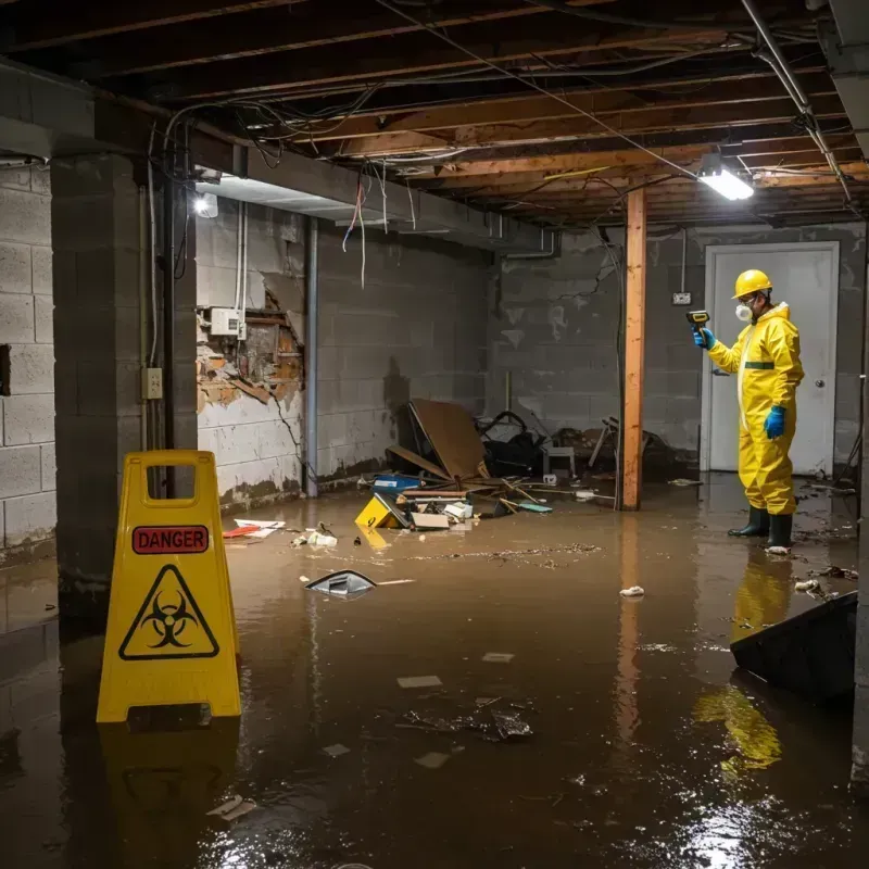 Flooded Basement Electrical Hazard in Rutherfordton, NC Property